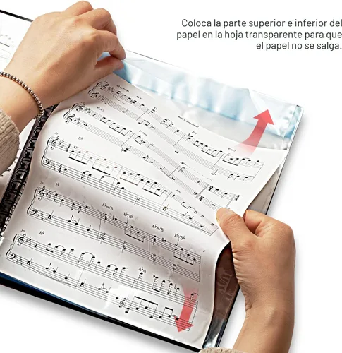 Miniatura 3 de Carpeta de partituras (1 paquete, negro) – 40 fundas para mostrar 80 páginas organizador de carpeta en espiral para soporte de música – Se adapta a