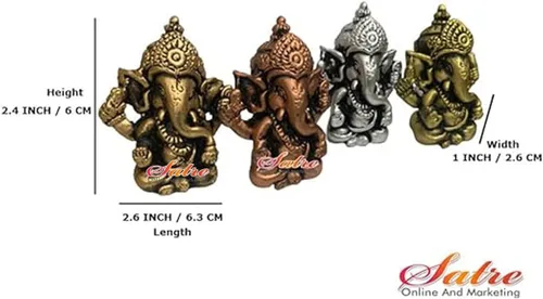 Satre Online and Marketing Lord Ganesha - Juego de 4 estatuas de Ganesh Vinayak ídolo decorativo para decoración del hogar y templo, regalo de