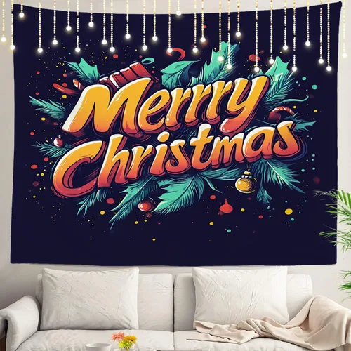 Miniatura 61 de Shrahala Tapiz de pared cristiano con palabras blancas, palabras de Navidad, escuela, Jesús, Biblia, adoración de la Biblia, tapiz grande