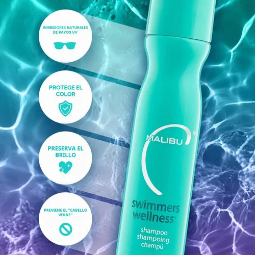 Miniatura 5 de Malibu C Swimmers Wellness - Champú clarificador para la acumulación de cloro y cabello, tamaño de viaje para adultos y niños para ayudar a proteger
