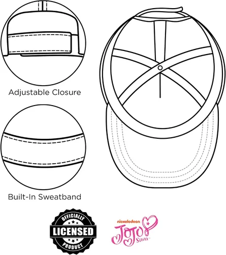 Miniatura 5 de Nickelodeon JoJo Siwa Gorra de béisbol ajustable para niñas de 4 a 7 años