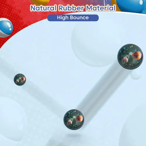 Miniatura 5 de Pllieay 15 piezas de bolas rebotadoras para niños con bolsa de almacenamiento, 5 estilos de bolas rebotadoras de 32 mm al por mayor para niños