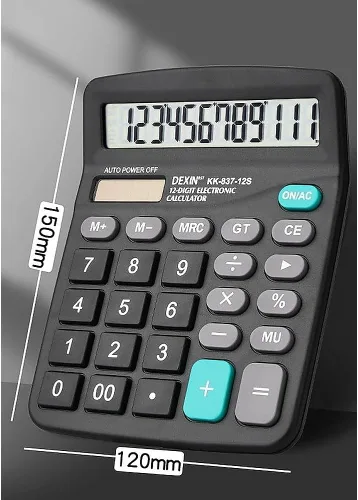 Miniatura 2 de Calculadora Calculadora de oficina de 12 dígitos con pantalla LCD grande, energía solar dual y batería Calculadora de botón grande Oficina