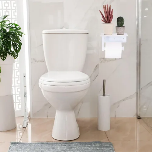 Miniatura 6 de uxcell Soporte de papel higiénico con estante de mármol, SUS304 de acero inoxidable montado en la pared, soporte para rollo de papel higiénico
