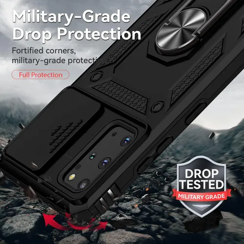 Miniatura 5 de Funda para Samsung Galaxy S20 Plus con cubierta para lente de cámara, protector de pantalla HD, resistente a caídas de grado militar, soporte
