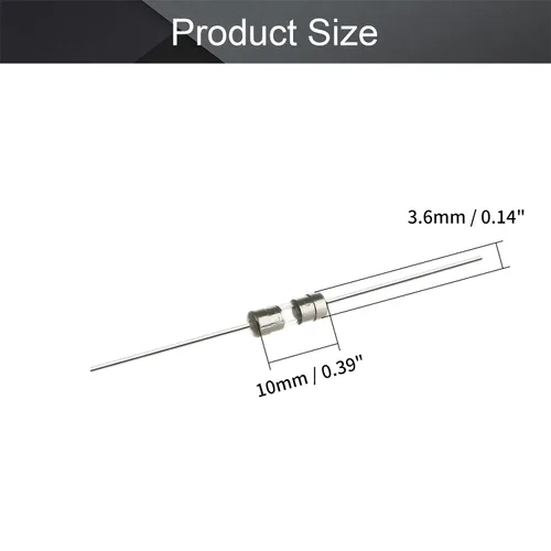 Miniatura 2 de Fielect Fusible de soplado rápido 250V 0.5A Fusible de plomo axial de soplado rápido Fusibles de vidrio 0.142x0.394 in
