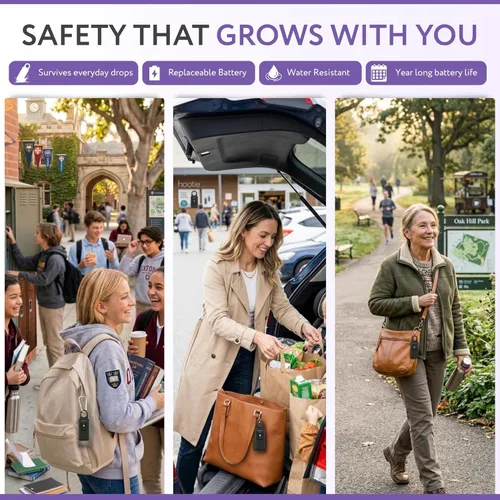 Miniatura 6 de HOOTIE Alarma de seguridad personal para mujeres, hombres y niños — Llavero de alarma personal de 130 dB, llavero de alarma de seguridad con luz