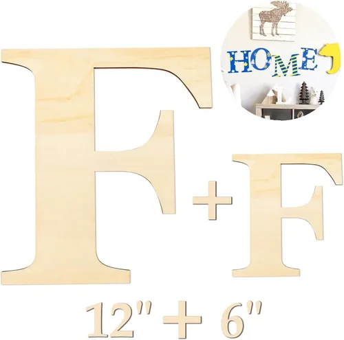 Miniatura 8 de Letras de madera de 12 y 6 pulgadas para proyectos de manualidades, decoración de pared, decoración del hogar y fiesta de cumpleaños, decoración