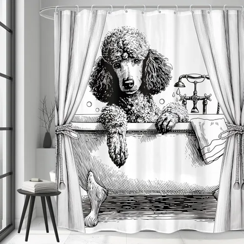 Miniatura 27 de Juego de cortinas de ducha divertidas con diseño de calavera y esqueleto de Halloween para baño, 60 pulgadas de ancho x 71 pulgadas de alto