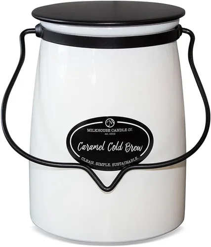 Miniatura 18 de Milkhouse Candle Company Vela de soja de manzana y caramelo, rodajas de manzana, canela, perfumada a vainilla dulce, tarro de mantequilla de 16