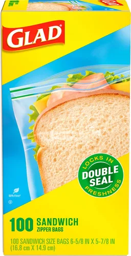 Miniatura 7 de Bolsas de almacenamiento de alimentos Glad, bolsa con cremallera, 100