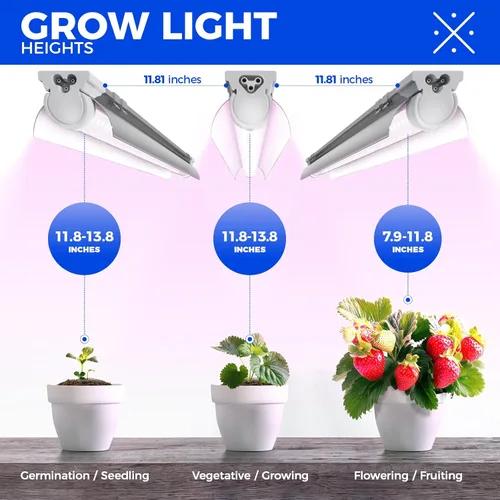 Miniatura 6 de Barrina Luz de cultivo de plantas T8 de 4 pies, 252 W (6 x 42 W, equivalente a 1400 W), espectro completo, lámpara de cultivo LED para cultivo