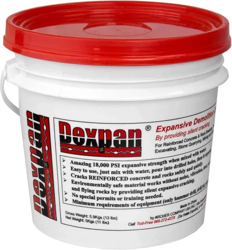 Expansive lechada para demolición, 11 libras en cubeta para quebrar roca, cortar concreto, excavar, canteras y minería alternativa para explosión,