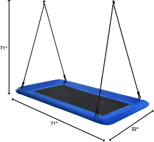 Miniatura 10 de Costzon Columpio rectangular gigante de 60 pulgadas para niños y adultos, resistente al desgaste para interiores y exteriores, con marco de acero