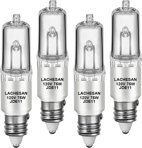 Miniatura 7 de JDE11 - Bombilla halógena E11 de 120 V, 50 W, E11, base de mini candelabro regulable T4 (bombilla LED E11 de reemplazo), 2700 K blanco cálido