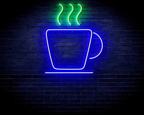 Miniatura 20 de ADVPRO Taza de café Tienda Flex Silicona LED Letrero de neón azul y rojo st16s33-fnu0041-br