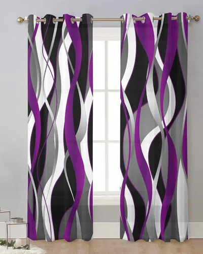 Miniatura 10 de Cortinas traslúcidas de hojas de eucalipto de 39 pulgadas de largo, juego de 2 paneles de cortinas para cocina, dormitorio, sala de estar, pasillo