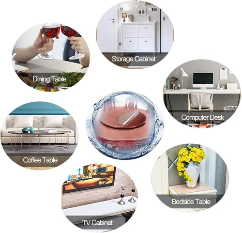 Miniatura 3 de Protector de mesa de comedor transparente de plástico para mantel de cocina, resistente al calor de PVC, protector de mesa, redondo, plástico