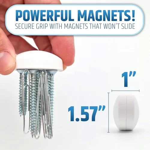 Miniatura 5 de Pesos magnéticos potentes anti-soplado para cortina de ducha para una experiencia de baño sin salpicaduras - Envueltos en silicona 360° - Nunca se