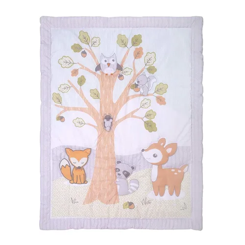 Miniatura 4 de Sammy & Lou Friendly Forest - Juego de ropa de cama para cuna de bebé de 4 piezas, incluye edredón, sábanas bajeras para cuna neutrales, falda