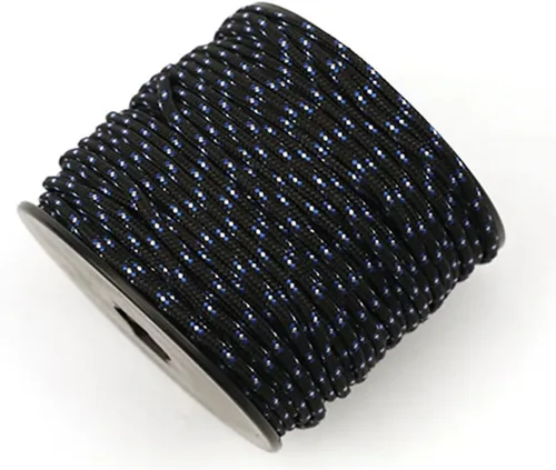 Miniatura 19 de Cuerda de nailon trenzada sólida de 1/8 pulgadas (3mm) de 164 pies, cordón paracord de 5 hebras, cuerda delgada para manualidades, multiusos