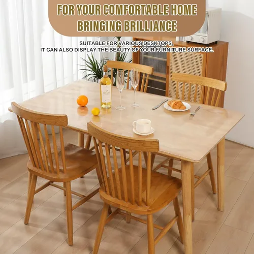 Miniatura 2 de Protector de mesa esmerilado de 0.059 in de grosor, 48 x 60 pulgadas, cubierta de mesa de PVC impermeable, almohadilla de escritorio antideslizante