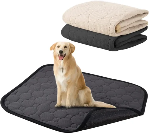 Paquete de 2 almohadillas lavables para orina de perro de 26 x 20 pulgadas, almohadillas antideslizantes absorbentes para orina de conejillo de