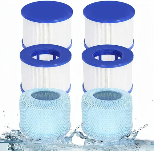 Miniatura 9 de Cartuchos de filtro para bañera de hidromasaje con cubiertas protectoras de malla – Compatible con RELXTIME, ALEKO, Wejoy, Aquaspa – Filtros