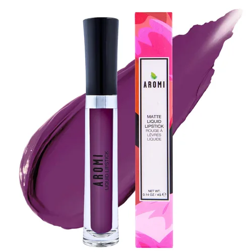 Miniatura 7 de Aromi Lápiz labial líquido negro cereza mate - Color de labios ciruela granate para mujer (cereza negra)