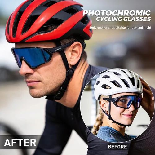Miniatura 2 de KAPVOE Gafas de ciclismo fotocromáticas para hombres y mujeres, gafas de sol para bicicleta de montaña MTB, para bicicleta de montaña Clear - K9408