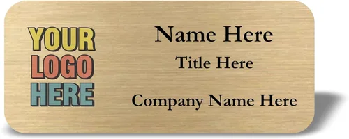 Etiqueta de nombre personalizada con logotipo, insignia de nombre personalizada con respaldo magnético, elige tu tamaño y color (metal dorado de 3 x