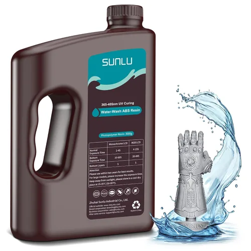 Miniatura 18 de SUNLU 1000G de resina tipo ABS para impresora 3D, fotopolímero de curado UV de 405 nm de rápido secado para impresoras 3D LCD/DLP/SLA de 2K 4K 6K