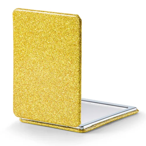 Miniatura 53 de Omiro - Espejo compacto, cuero PU clásico. Ampliación 1x/3x, ultra portátil para el bolsillo, ideal para bolsos y viajes (negro)