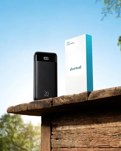 Miniatura 9 de Charmast - Cargador portátil de 20000 mAh con cables incorporados, banco de energía de 22.5W para viajes, cargador rápido, paquete de batería
