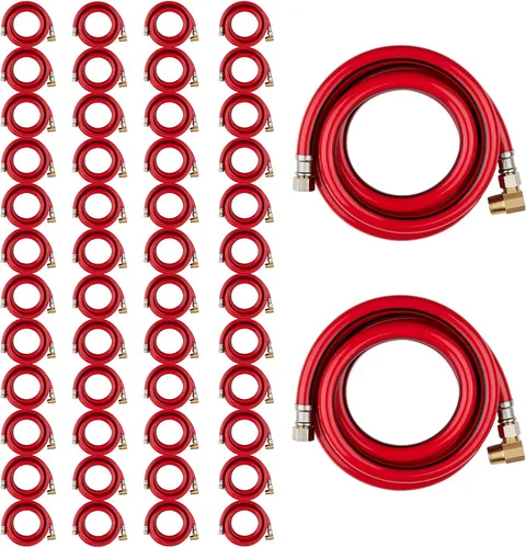 Miniatura 22 de Paquete de 1 manguera Foskan de acero inoxidable para lavavajillas de 4 pies con compilación de 3/8 pulgadas x 3/8 pulgadas MIP 90° codo, conector