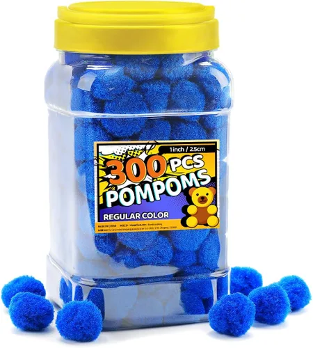 Miniatura 27 de Bundooraking Pompones, 1.5 pulgadas (4cm), 90 piezas bolas grandes multicolor a granel para artes y manualidades, pompones suaves y esponjosos