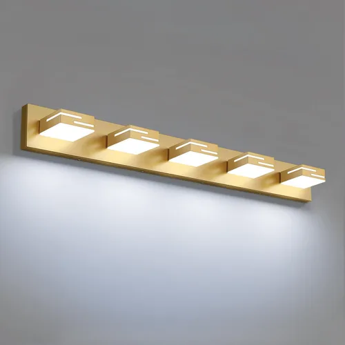 Miniatura 33 de Lámparas LED modernas para tocador de baño, 4 luces, 5CCT, regulables, color negro mate, para accesorios de iluminación de baño sobre espejo
