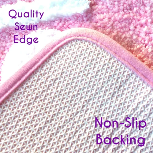 Miniatura 6 de Evovee Hello Beautiful - Alfombra de baño rosa claro, melocotón, coral, linda alfombra de baño para niñas, con texto en inglés "You Look Good