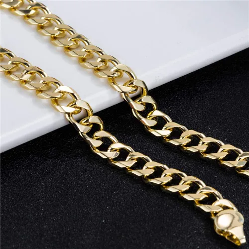 Miniatura 3 de Tobillera de eslabones cubanos de oro para mujeres y hombres, 0.276 in de ancho de oro de 14 quilates, chapado en oro de 18 quilates, chapado en oro