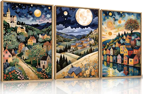 Miniatura 35 de LHIUEM Gran Arte de Pared de Lienzo Abstracto Marrón Gris Enmarcado, Decoración de Pared en Toques de Pincel Pastel, Pintura de Pared Moderna