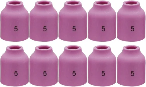 Miniatura 10 de 10 unids TIG lente gas alúmina boquilla cerámica taza 53n58 53n59 53n60 53n61 53n61s #4 #5 #6 # 7 #8 para la antorcha de soldadura TIG 9 20 25