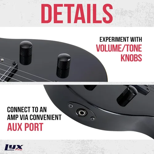 Miniatura 4 de LyxPro Guitarra eléctrica de 30 pulgadas y kit de iniciación para niños con guitarra para principiantes de tamaño 3/4, amplificador, seis cuerdas