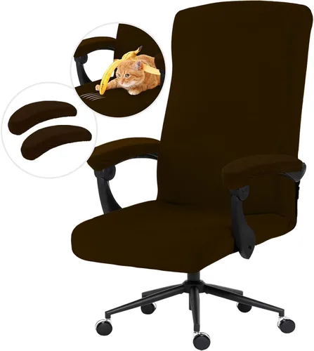 Miniatura 54 de Fundas elásticas para asiento de silla de oficina de escritorio - Funda universal de spandex para silla de computadora - Fundas removibles lavables