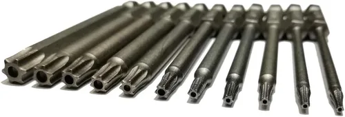 Miniatura 2 de YDLQWCZ Broca Torx de seguridad, 11 piezas de vástago hexagonal de 1/4 de pulgada T6 T7 T8 T9 T10 T15 T20 T25 T27 T30 T40 3 pulgadas de longitud S2