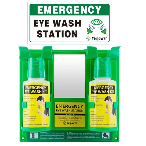 Estación Portátil de Lavado de Ojos Aprobada por OSHA - Kit de Botellas de Lavado de Ojos de Emergencia Mejorado Limpia Ambos Ojos Simultáneamente
