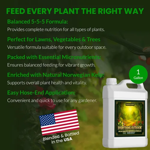 Miniatura 4 de Humboldts Secret Fertilizante líquido Everything Outdoor 5-5-5 con algas noruegas y micronutrientes para césped, jardines, verduras, flores