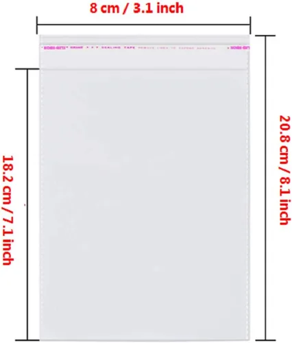 Miniatura 2 de 200 piezas bolsas de celofán transparentes resellables de 3"x7" con sellado autoadhesivo para dulces para panadería, velas, dulces, galletas