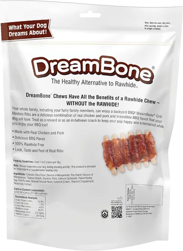 Miniatura 2 de DreamBone Grill Masters Ribs, masticables sin cuero crudo para perros, 5 medias rejillas