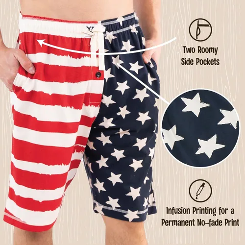 Miniatura 67 de Lazy One - Pantalones cortos de pijama para hombre, ropa de dormir