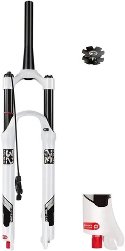 Miniatura 10 de Horquilla de suspensión de bicicleta de montaña de 5.512 in 26/27.5/29 pulgadas, aleación de magnesio 1-1/8 "tubo recto amortiguador de aire freno
